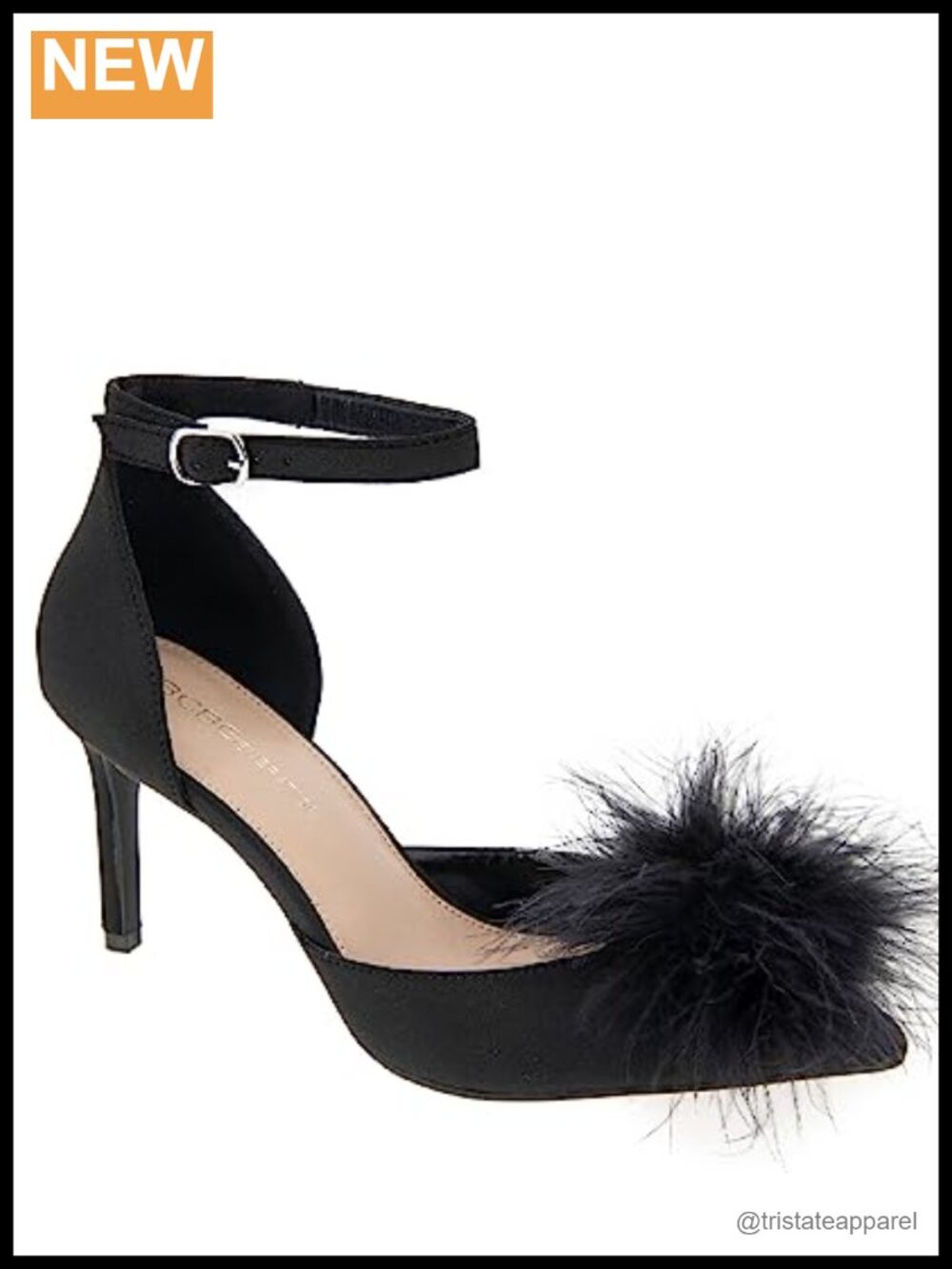 Pointed Toe Stiletto Heel Pumps with Buckle Strap & Padded Footbed